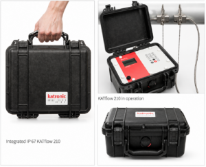 Sistema de medición ultrasónica KATflow 210 de Katronic en carcasa protectora IP67 para condiciones extremas.