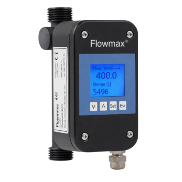Medidor de flujo ultrasónico MIB Flowmax 44i en PPSU para procesos de alta temperatura e higiénicos.