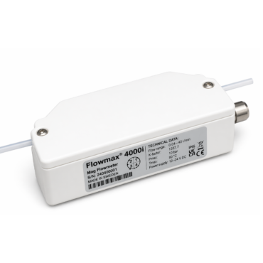 Medidor de flujo ultrasónico MIB Flowmax 4000i en PFA para medición de micro-caudales en ml/min.